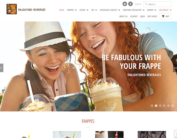 enlightened beverages responsive shopify ecommerce website design