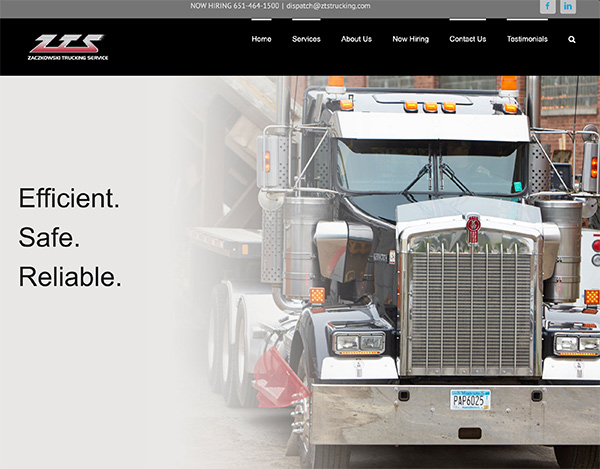zts trucking wordpress website design